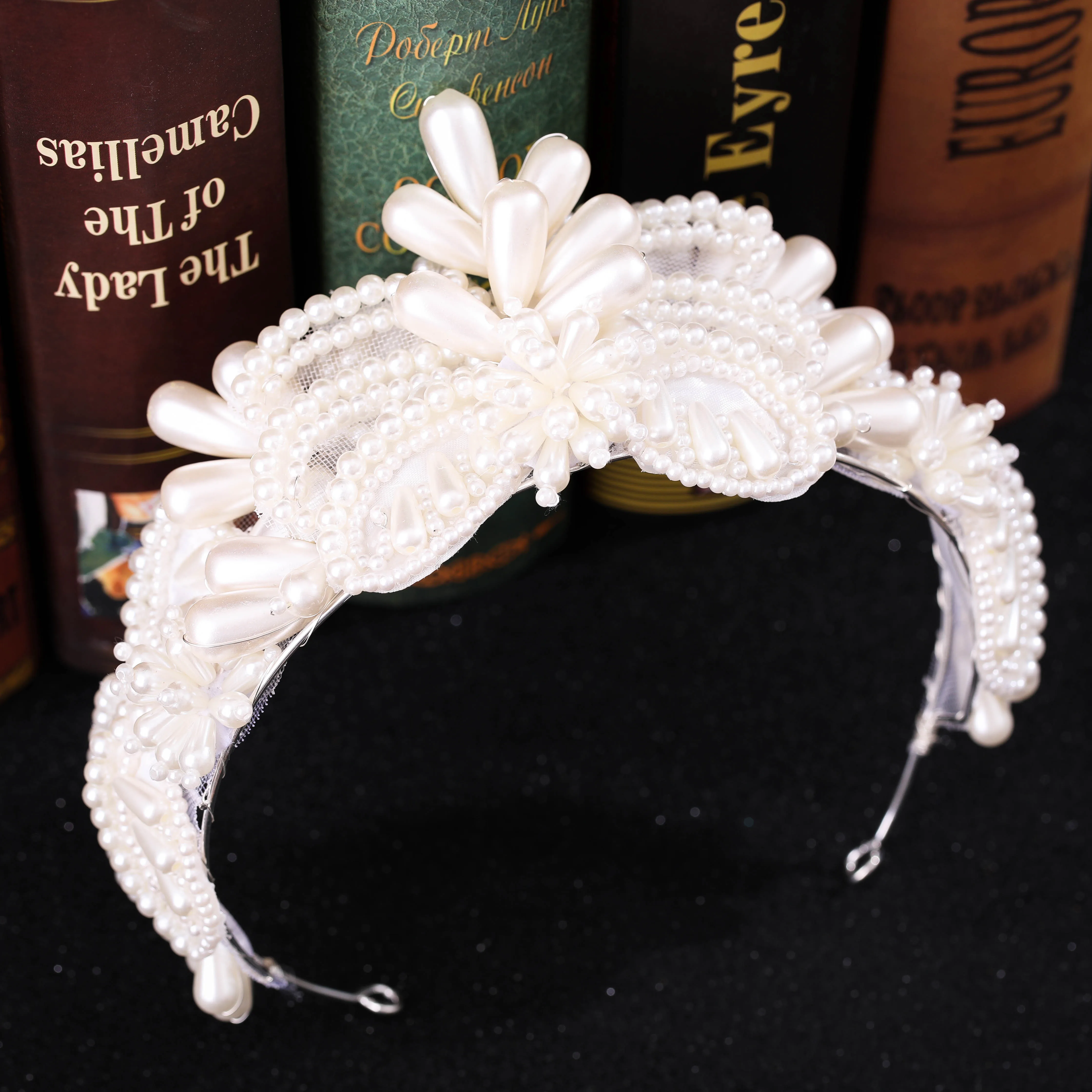 

Pearl Headband Ladies Vintage Hair Clips Guest Wedding Hair Accessories Bride Wedding Head Jewelry