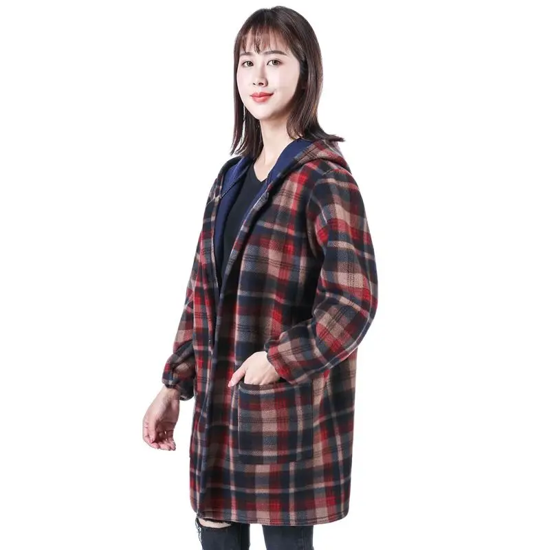

Korean Version Of Fleece Clothing Winter Hooded Coat Ladies Loose Longsleeved Protective Clothing Fashion Kitchen Apron Overall