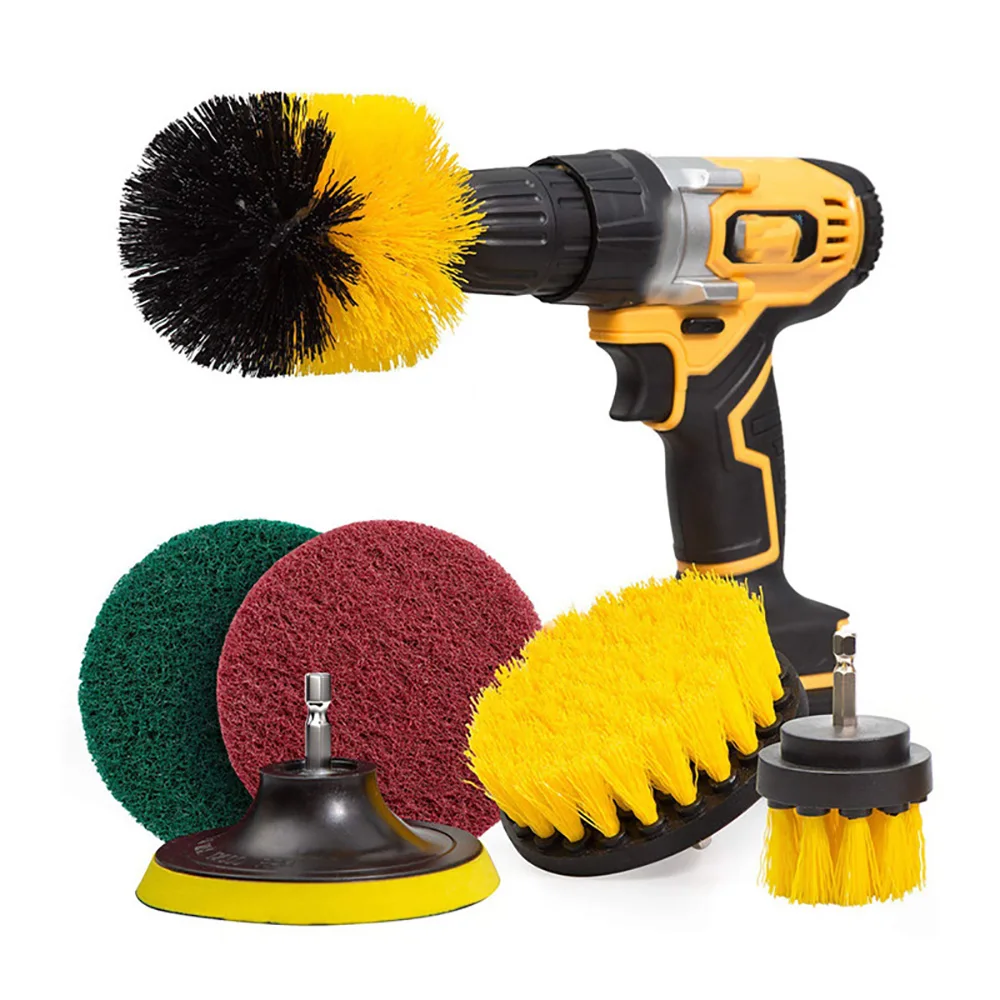 

Electric Drill Brush Attachment Set Power Scrubber Brush Car Polisher Kitchen Bathroom Cleaning Kit Multi-Purpose Cleaning Tools