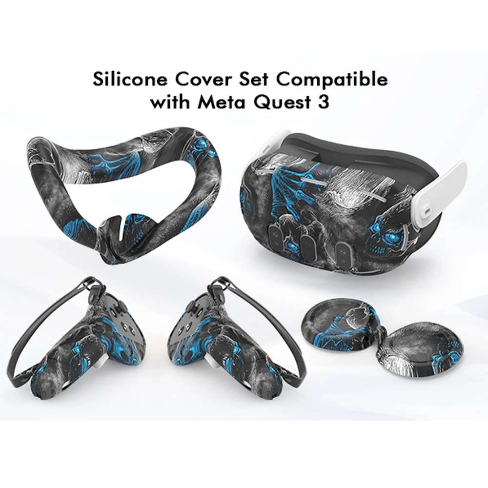 Силиконовый защитный чехол Colohas для Meta Quest 3 MQ3: накладка на лицевую панель VR-гарнитуры, накладка на глаза, рукоятки, аксессуары для VR (art.: 3920d9b05ab85) - 3920d9b05ab85