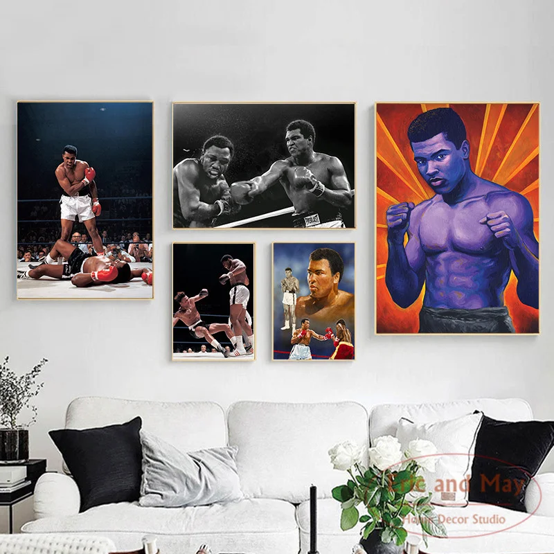 

Boxing Boxer Champion Muhammad Ali Motivational Quote Painting Home Decor Modular Poster Bedroom Kids Decorative