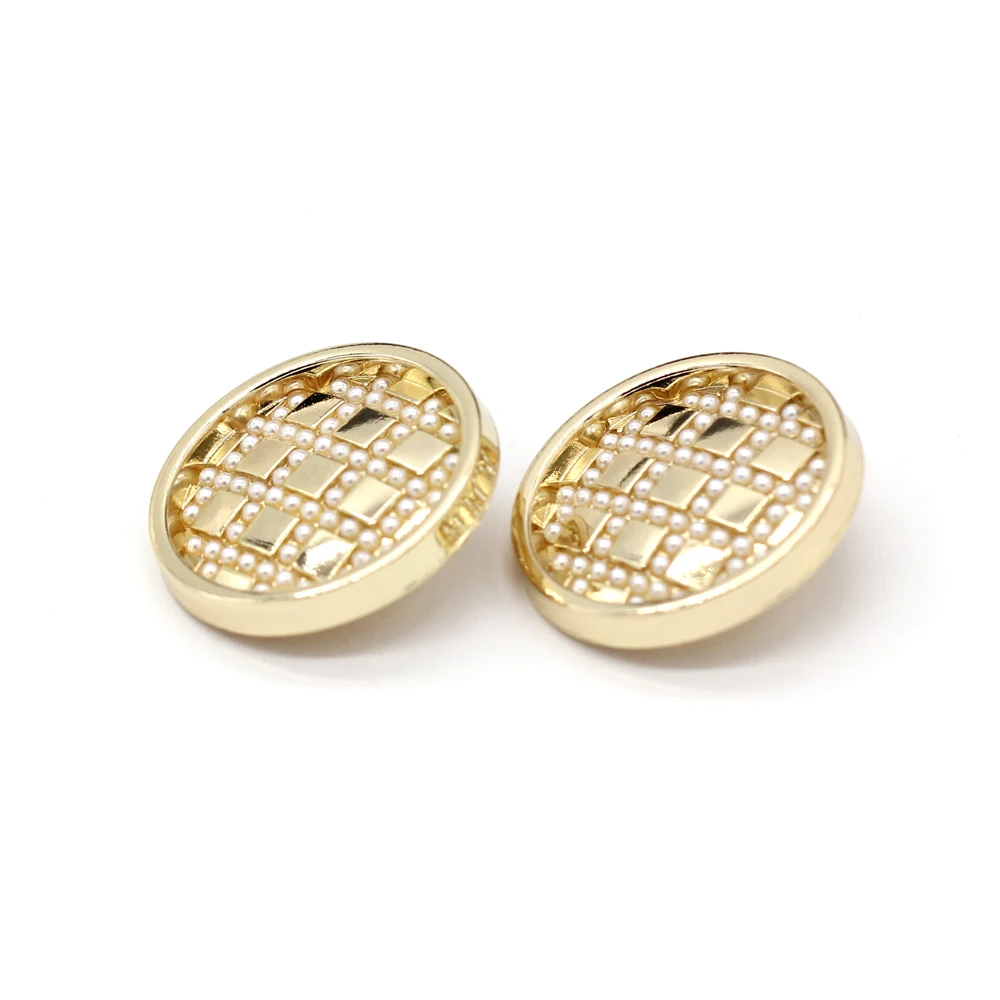 Большие круглые металлические жемчужные пуговицы EQUBO для женщин пальто одежды