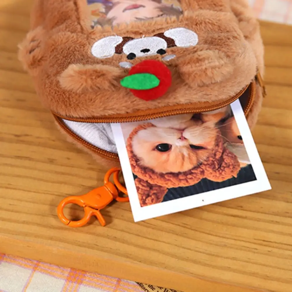 Плюшевый держатель для фотокарт с собакой красной пандой и подвеской-брелком
