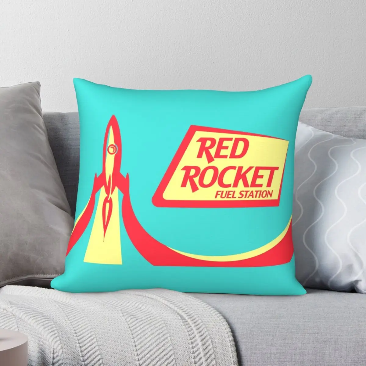 

Красная квадратная Наволочка на подушку Rocket с принтом топливной станции, наволочка из полиэстера и льна на молнии, декоративная наволочка н...