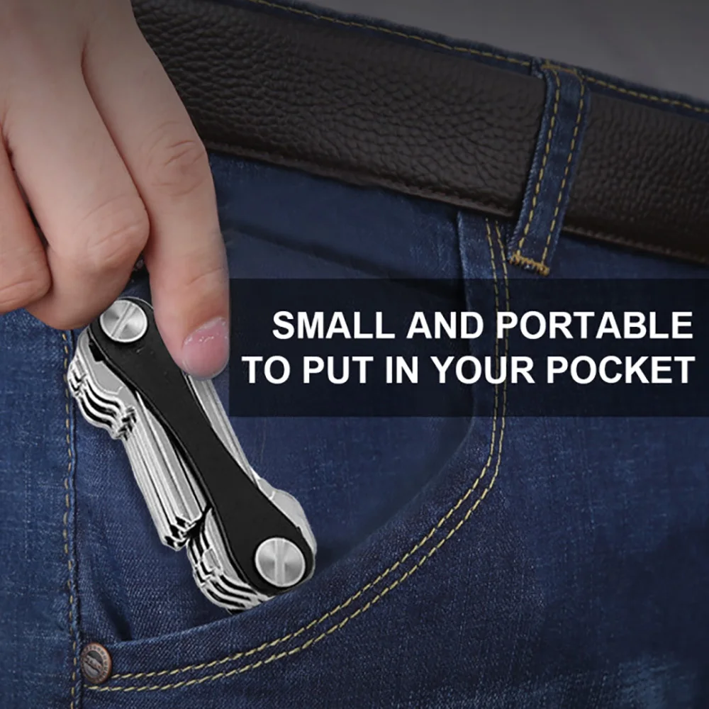 

Aluminum Fold Keychain Holder Wallet EDC Key Organizer Clip Storage key Clip Aluminum Organizer Wallet Key Chain