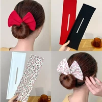 1pc multicolor deft bun print headband hairpin for women girl cloth hair circle bun maker ponytail holder hair accessories