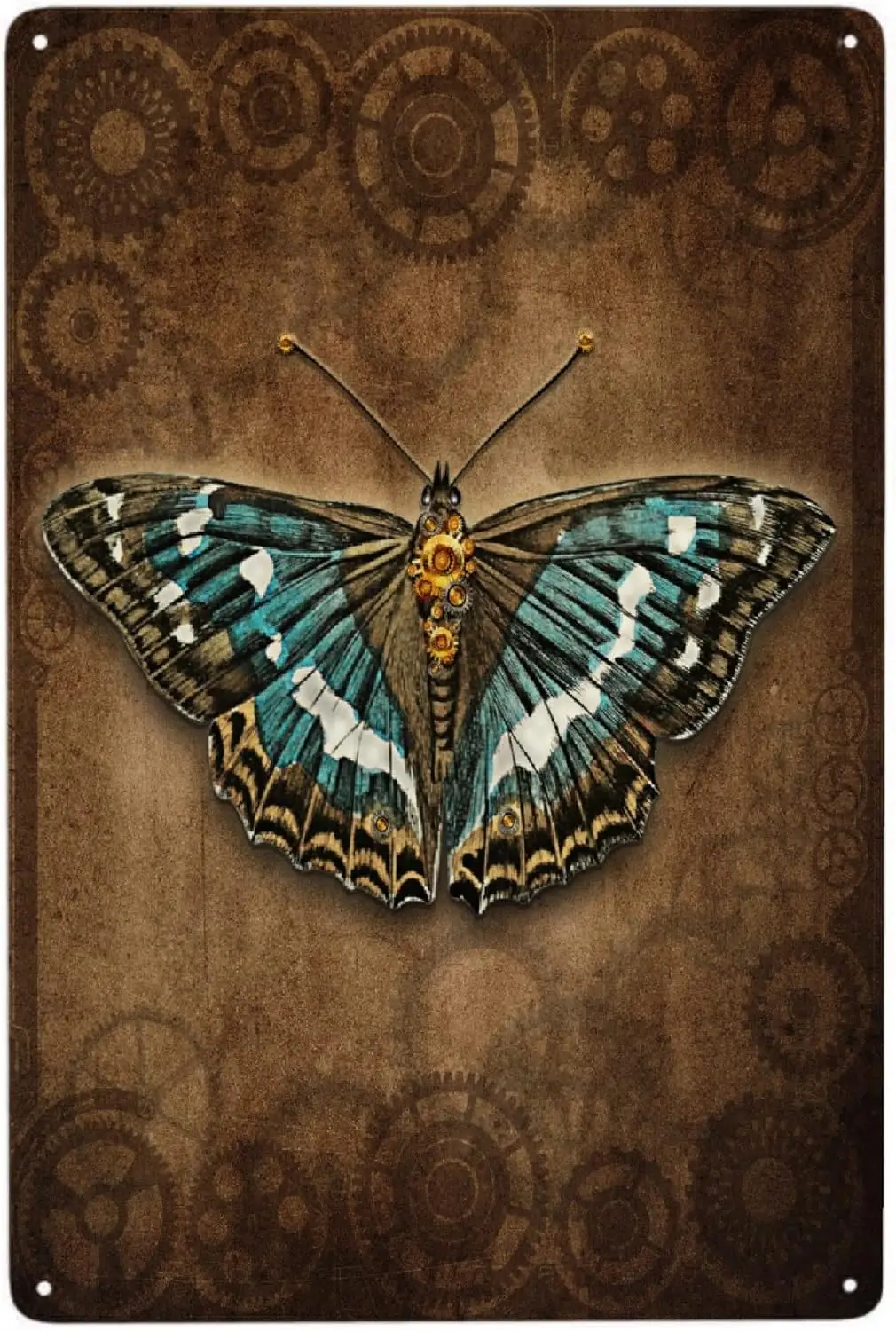 JOCASA стимпанк бабочка винтажный алюминиевый металлический плакат декор-ретро