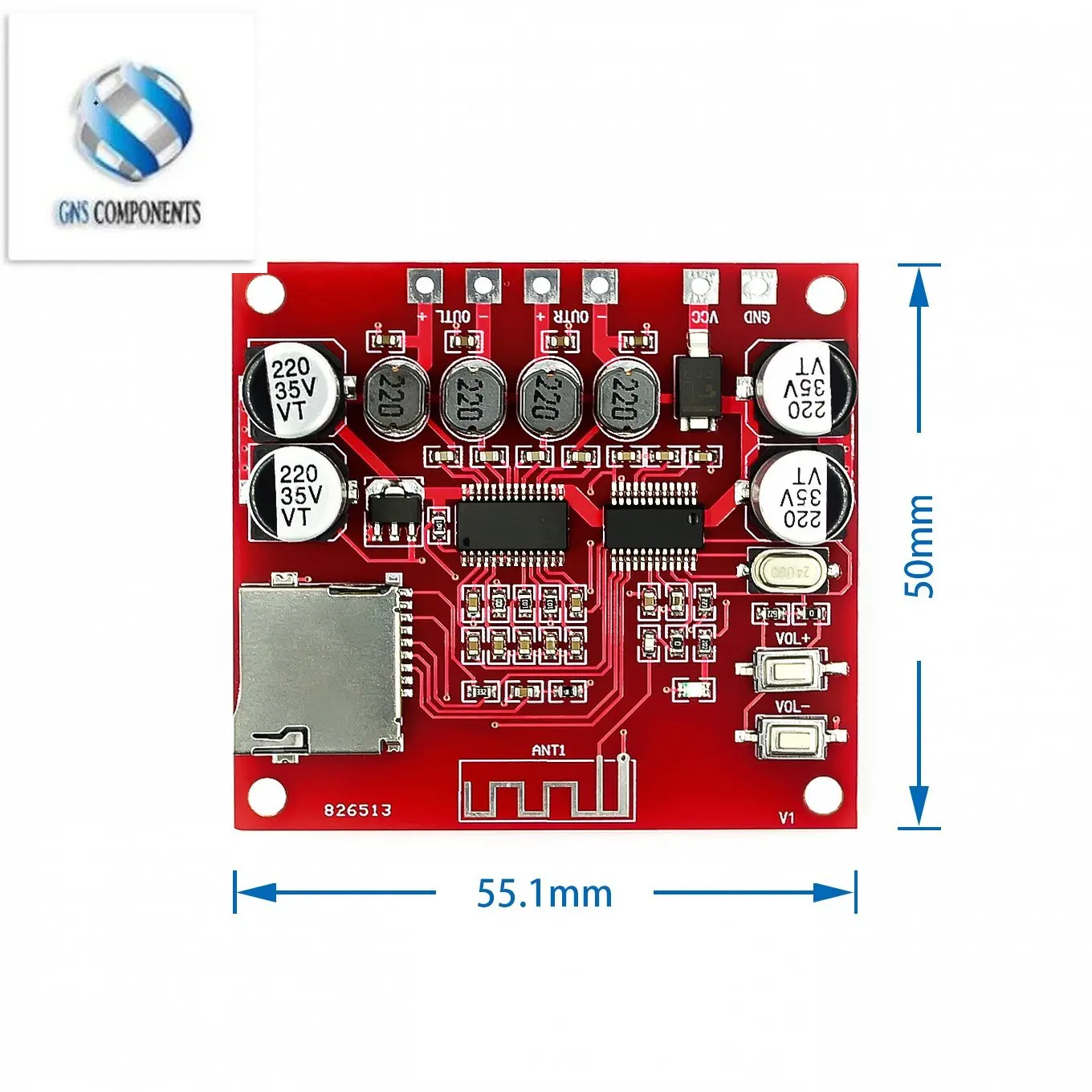 XH-A233 15W X 2 для Bluetooth 4,2, плата цифрового усилителя мощности, стереокарта TF, 12 В ~ 24 В, аудиоусилитель