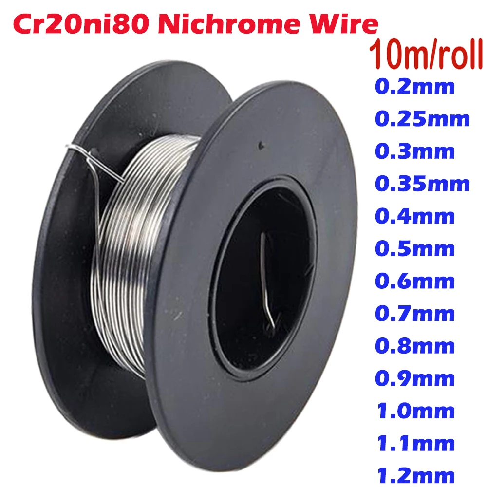 

Нихромовая проволока Cr20ni80, 10 м/рулон, нагревательная проволока 0,1 мм-1,5 мм, электрическая нить, проволока из сплава, нагревательная нить Mentos