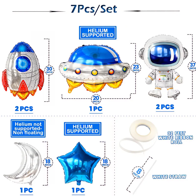 

Набор космических шаров для детского праздника