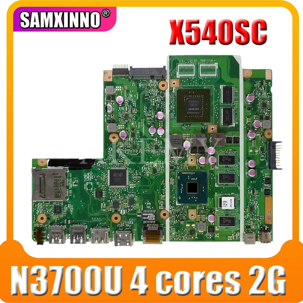 

SAMXINNO For Asus X540SC D540S X540S X540 Laotop Mainboard X540SC Motherboard W/ N3700/4 cores CPU 2GB RAM