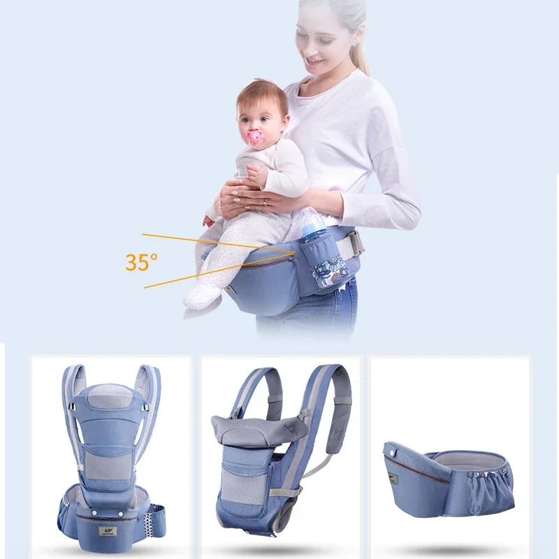 

Baby Carrier Waist Stool With Storage Bag Kangaroo Shoulder Swaddle Sling Infant Kid Wrap Ergonomic Backpack Hipseat