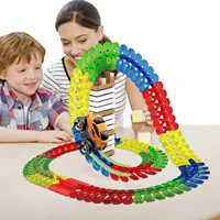 rail car scene toy flexible track playset toy changeable magic car tracks glow in the dark fun race tracks toy great christmas