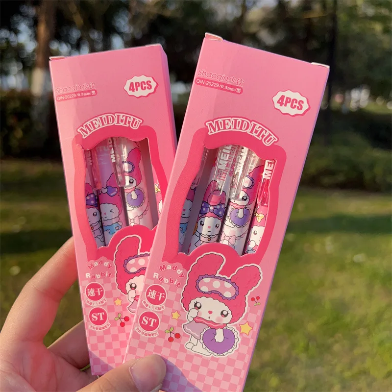 

Kawaii Sanrio Anime Gel Pen My Melody Cartoon Black Pen Girl Heart Press Carbon Black Pen Essential for Students To Start School
