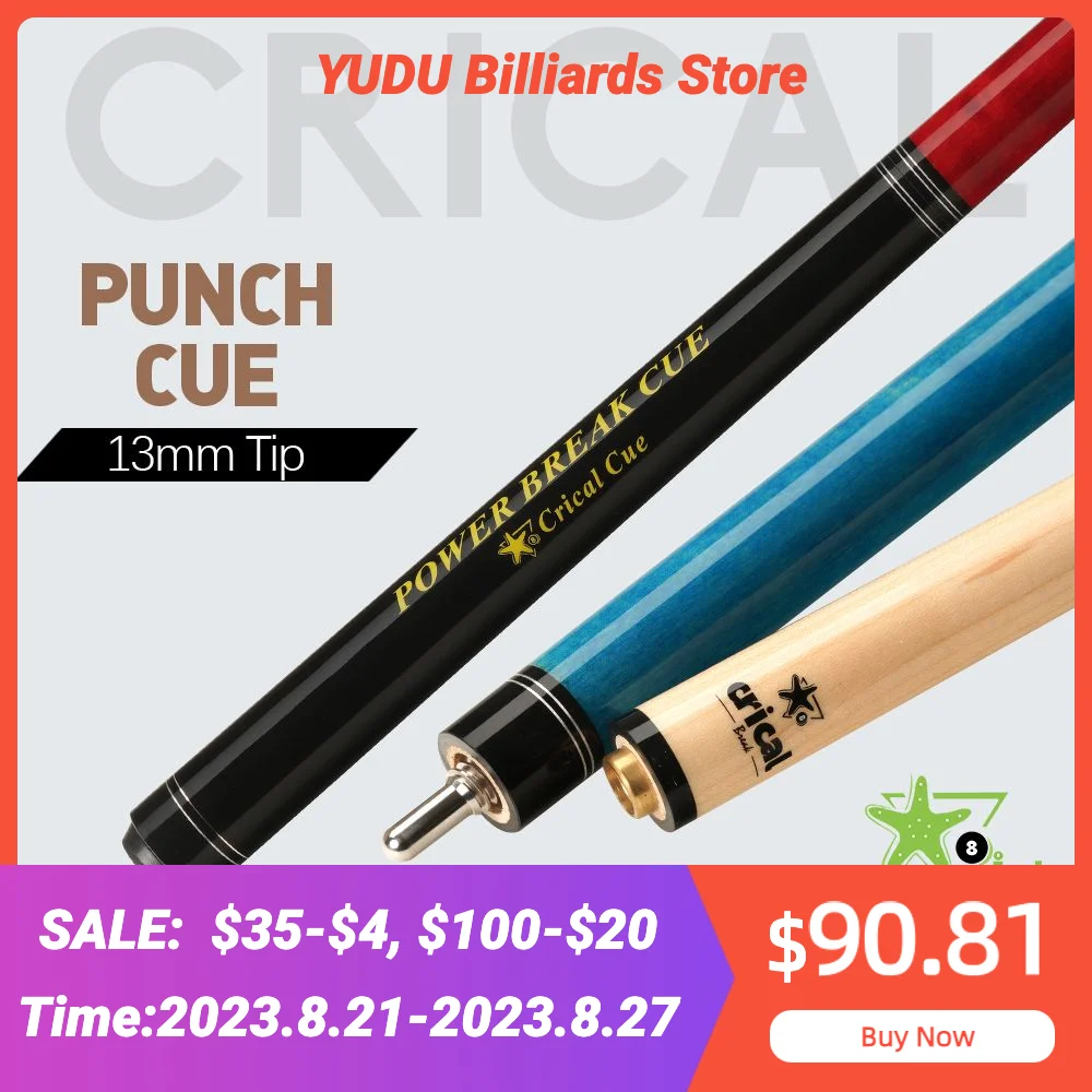 

Crical Billiards Punch Cue 138cm 13.5mm Tip Hard Tecnologia Maple Shaft Jump Stick with Gifts Technology Professional Cue