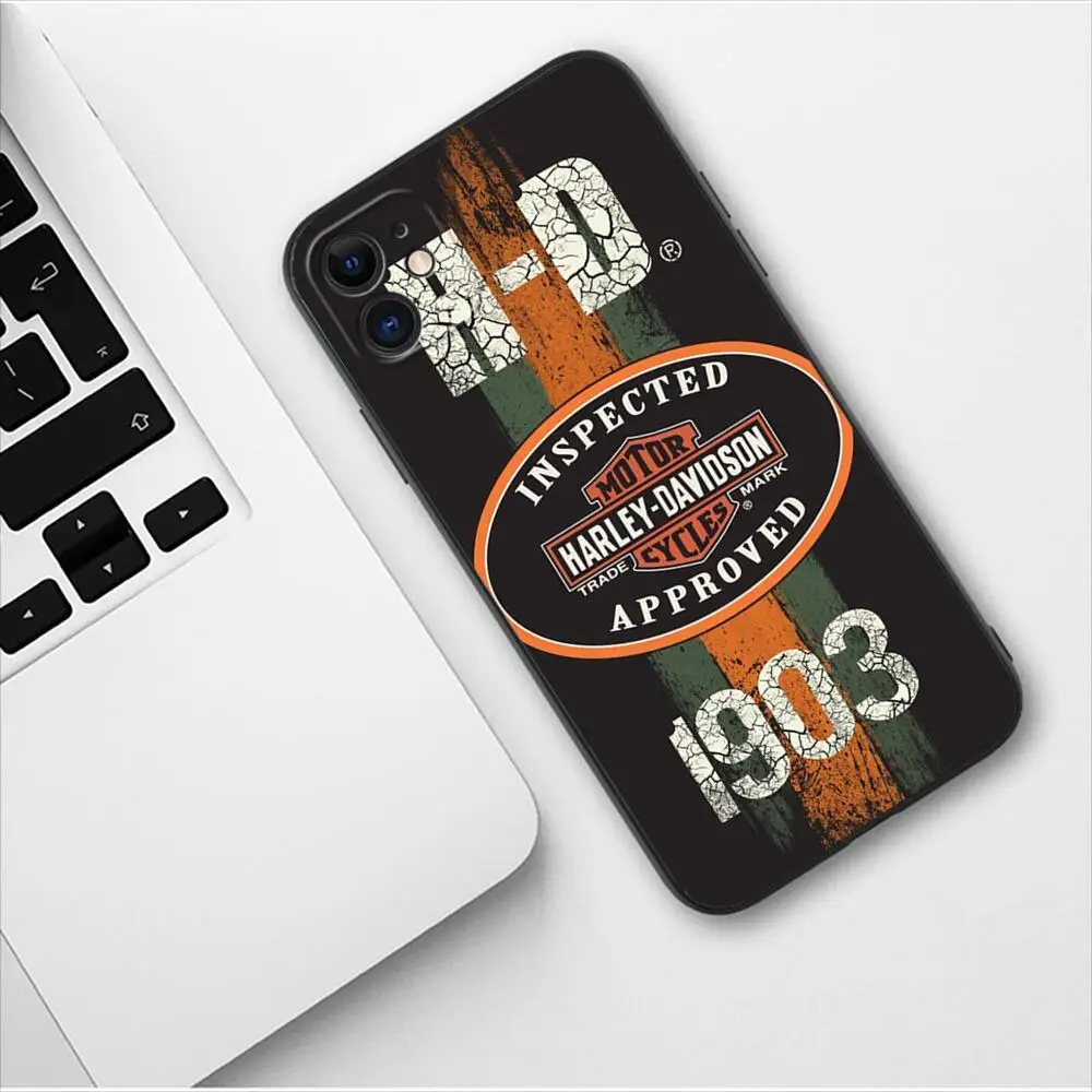 Motorcycle Harleys Davidsons Black Phone Case For Apple IPhone 13 12 11 14 Pro Max Mini XR X XS  Max 6S 6 7 8 Plus SE 2020 Cover