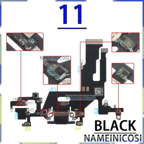 USB-порт Зарядное устройство Док-станция соединитель микрофон кабель для IPhone 11 12 Pro Max 11P 11PM 12 P 12PM док-станция зарядная плата гибкий модуль