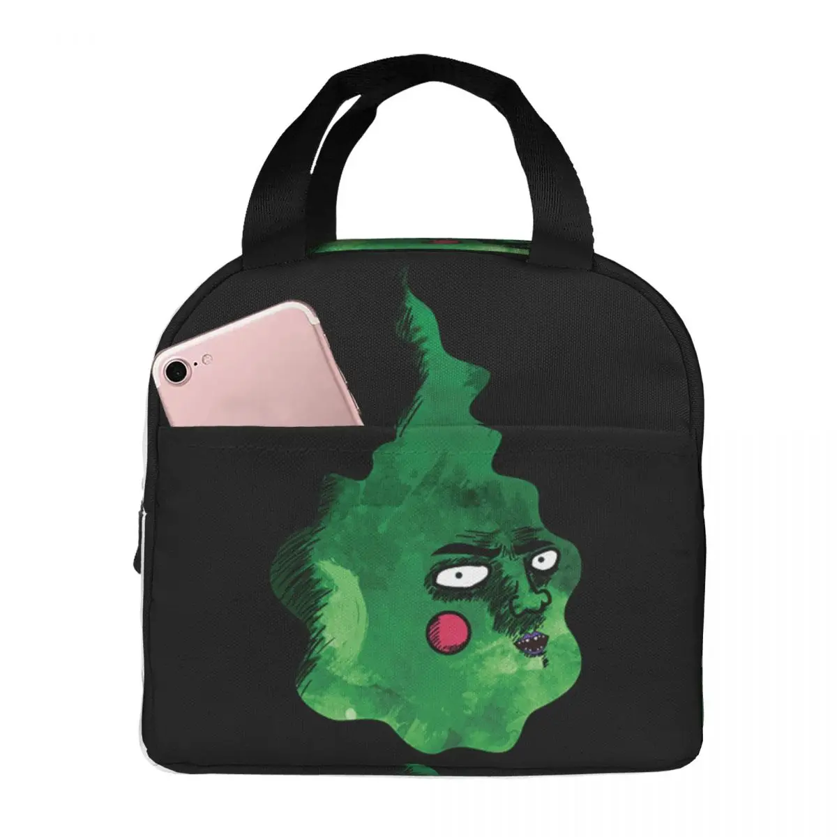Lunch Bags for Women Kids Dimple Mob 100 Psycho Thermal Cooler Bags Portable Picnic School Shigeo Kageyama Tote Bento Pouch
