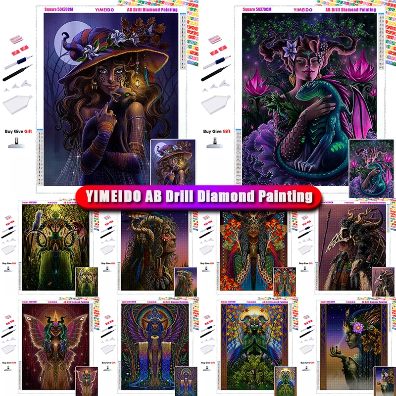 

YIMEIDO 5D DIY AB Diamond Painting Kit Cartoon Girl Picture Home Decor Full Square&Round embroidery mosaic Cross stitch Sale