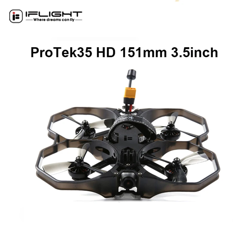 

iFlight ProTek35 HD 151mm 3.5inch 4S 6S CineWhoop BNF with Beast F7 55A AIO/Caddx Polar Vista Digital HD System for FPV part