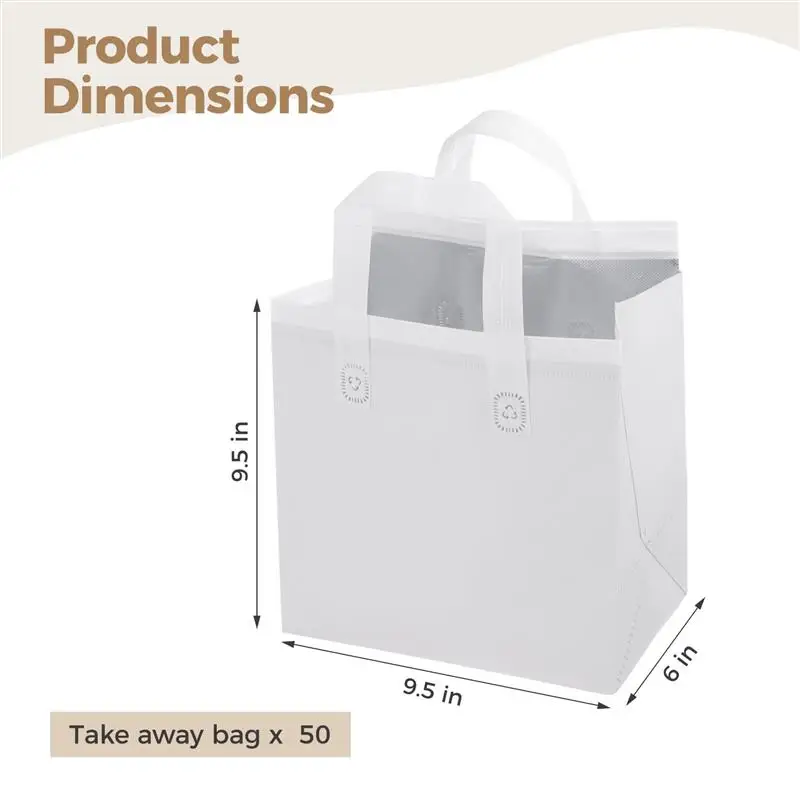 50 шт. изолированные пакеты на вынос объемная сумка для еды термоизоляция кофе