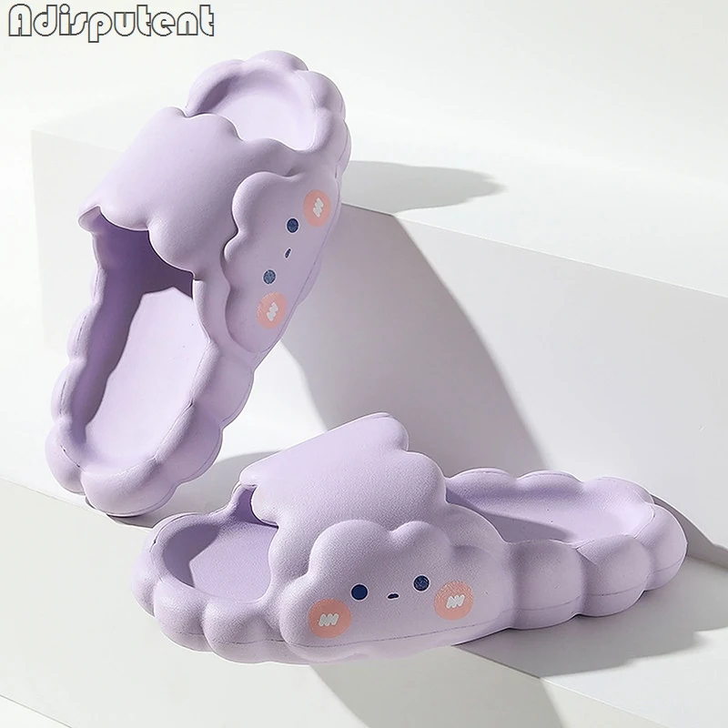 

Cartoon Cloud Women Slippers Summer Sandals Men Couples Outside Eva Thick Bottom Non-Slip Sole Casual Beach Home Slippers Shoes