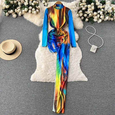 

Amolapha женское модное облегающее платье с круглым вырезом и длинным рукавом