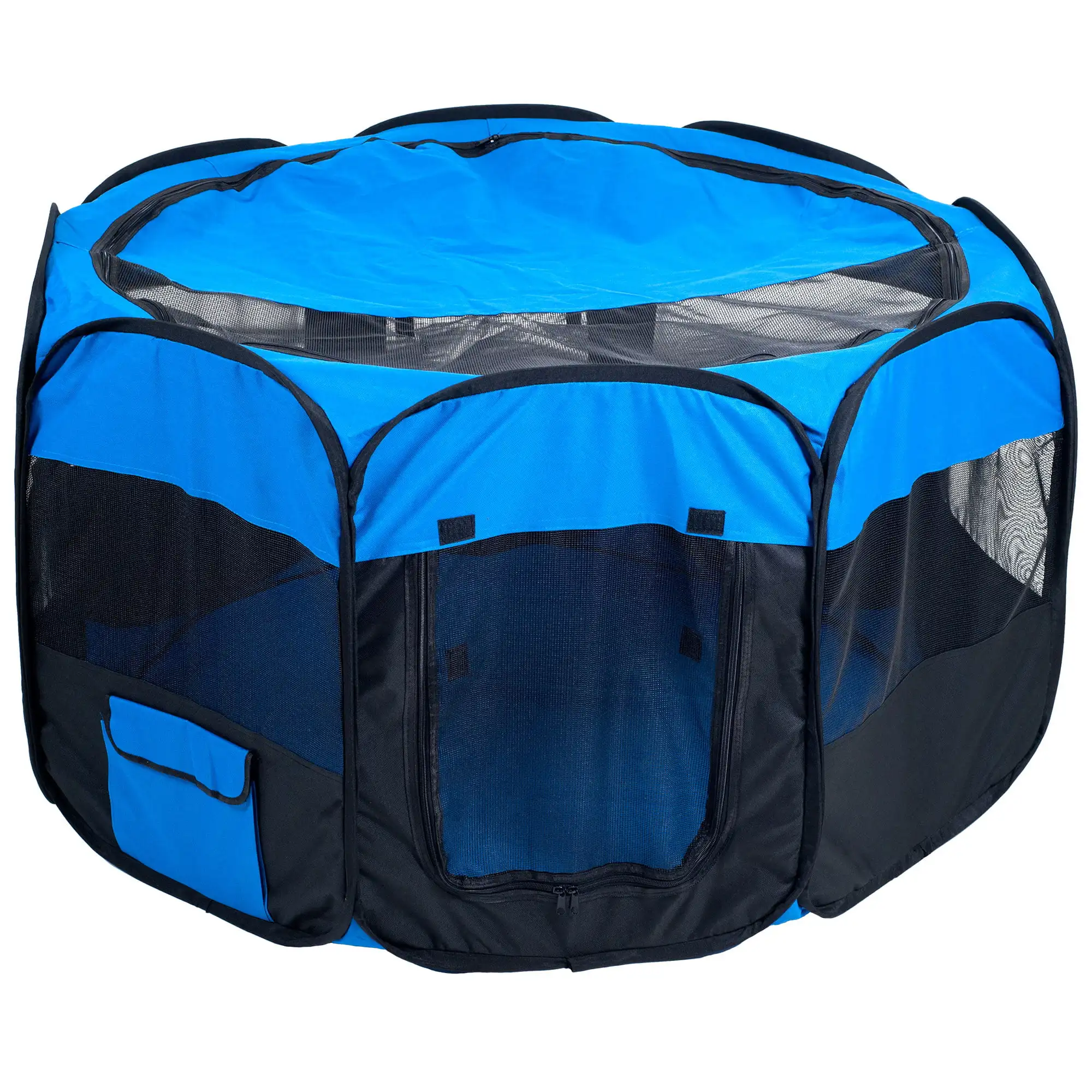 

Playpen - 42x25 Pop-Up Dog Kennel with Carry Bag - Portable Play Pen for Dogs, Cats, Rabbits, and Small Animals by (Blue)