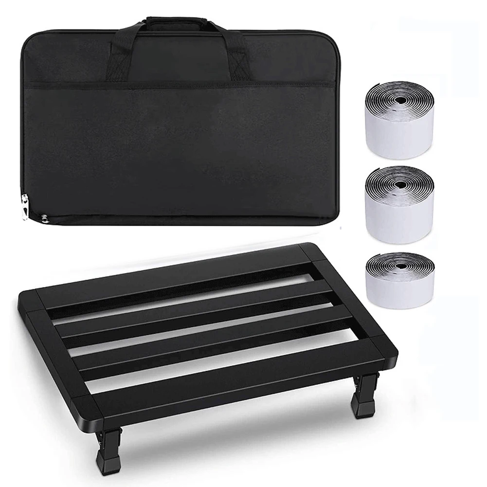 

Guitar Effect Pedal Board 19.8×11.4 In 50.5*29c*11.5cm Aluminum Alloy Big Size Black Pedalboard 100% Brand New