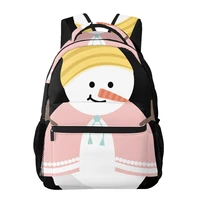 female backpack snowman women backpack college school bagpack travel shoulder bags for teenage girls