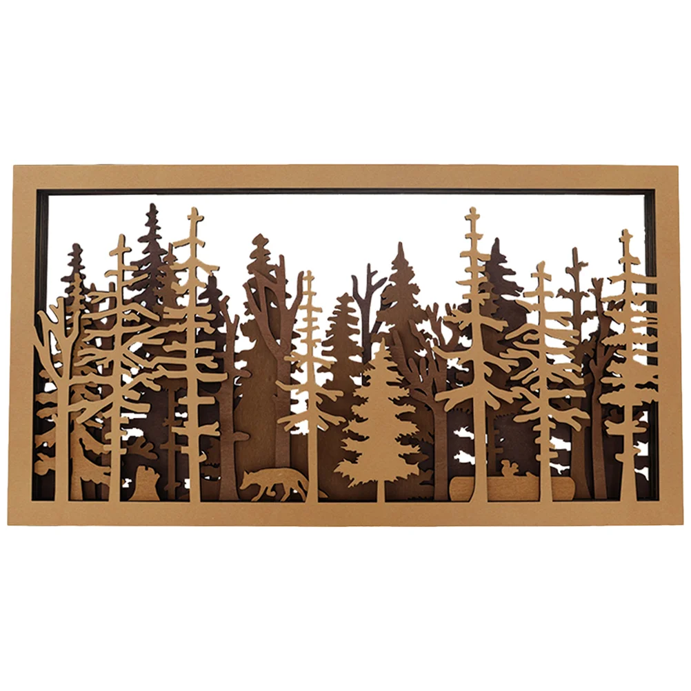 

Forest Scene Wall Decor Wooden Wall Hanging Decorative Painting Wooden Craft
