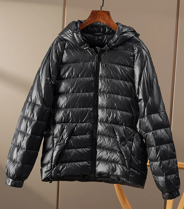 High Quality Sporty  90%  White Goose Down  Winter Jacket Women  Zipper Thin Hood Pockets  Camperas De Mujer Invierno 2022