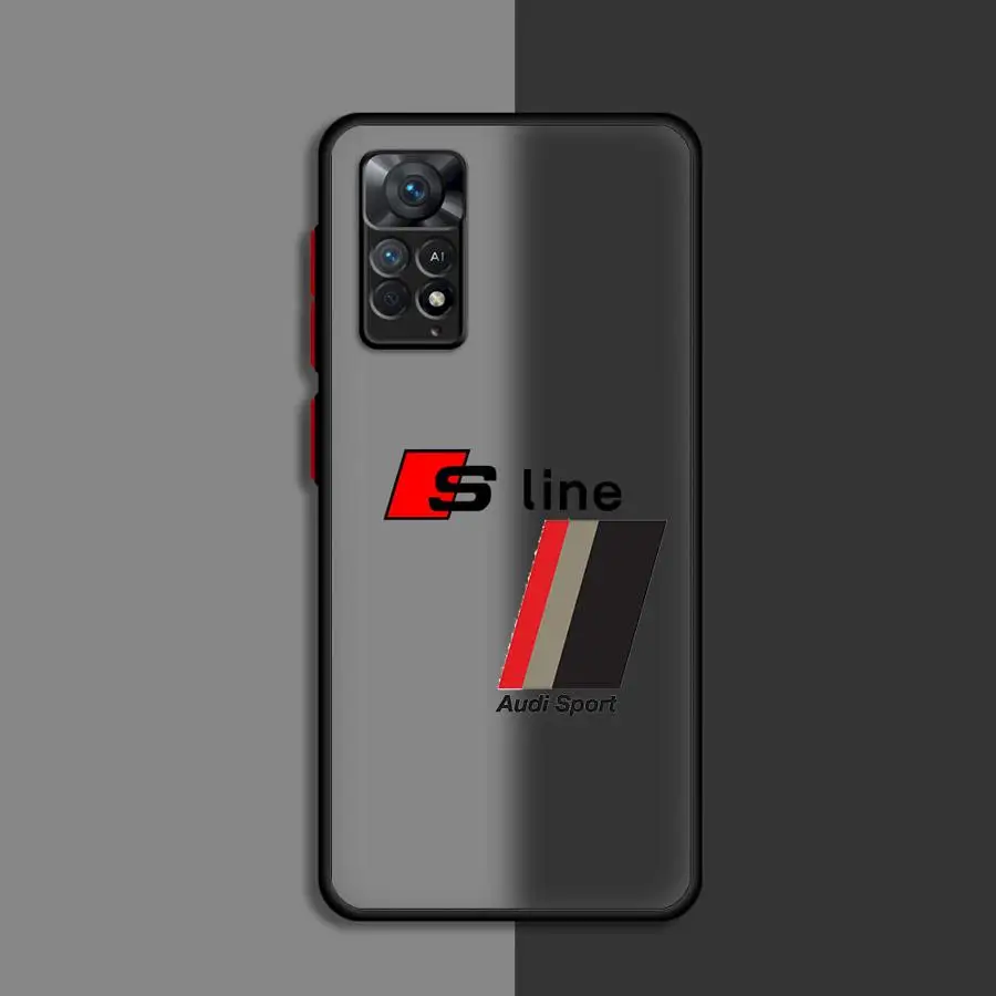 A-Audi RS Sport Car Phone Case for Xiaomi Redmi 13C 12 10C 12C 5G 9 10 9A 9T A1 A2 9C Plus K40 Pro Shockproof Matte Cover Cases