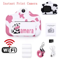 children camera instant print camera for kids digital wifi connection 1080p hd video cartion cow camera toys gifts for girl boy