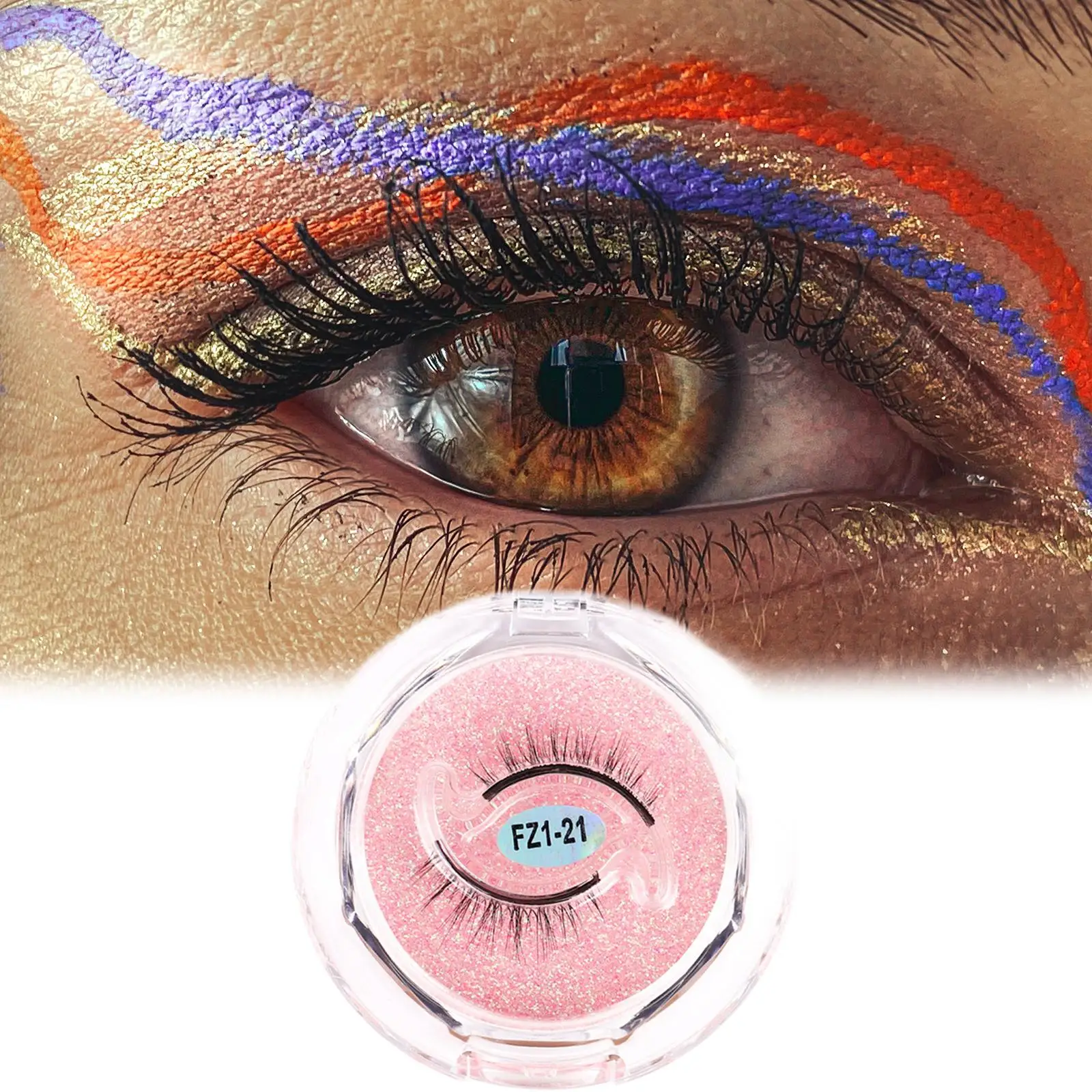 

1 Pair Reusable Self-adhesive False Eyelashes Waterproof Adhesive Tape Eye Lashes to Wear No Glue Needed Natural False Eyelashes