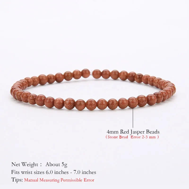 OAIITE 4 мм браслет из песчаного камня мини энергия Природный камень Йога для