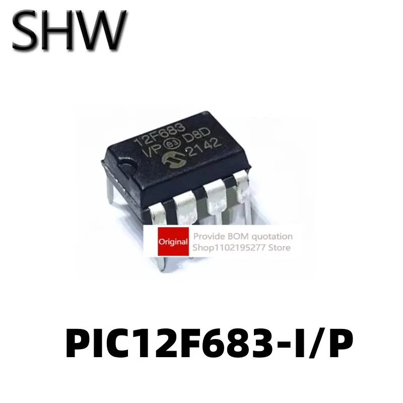 

8-битный микроконтроллер DIP8 PIC12F683, модель PIC12F683-I/P in-line, 1 шт.