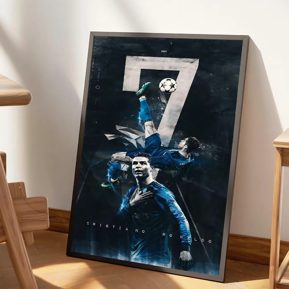 Football Superstar CR7 Self-adhesive Art Poster Waterproof Paper Sticker Coffee House Bar Posters Wall Stickers