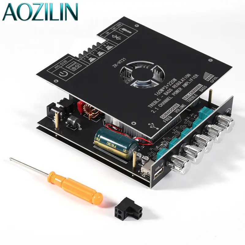 AOZILIN ZK-HT21 Bluetooth цифровая усилительная плата 2.1CH TDA7498E, модуль усилителя для сабвуфера (art.: 3920daf5eb136) - 3920daf5eb136