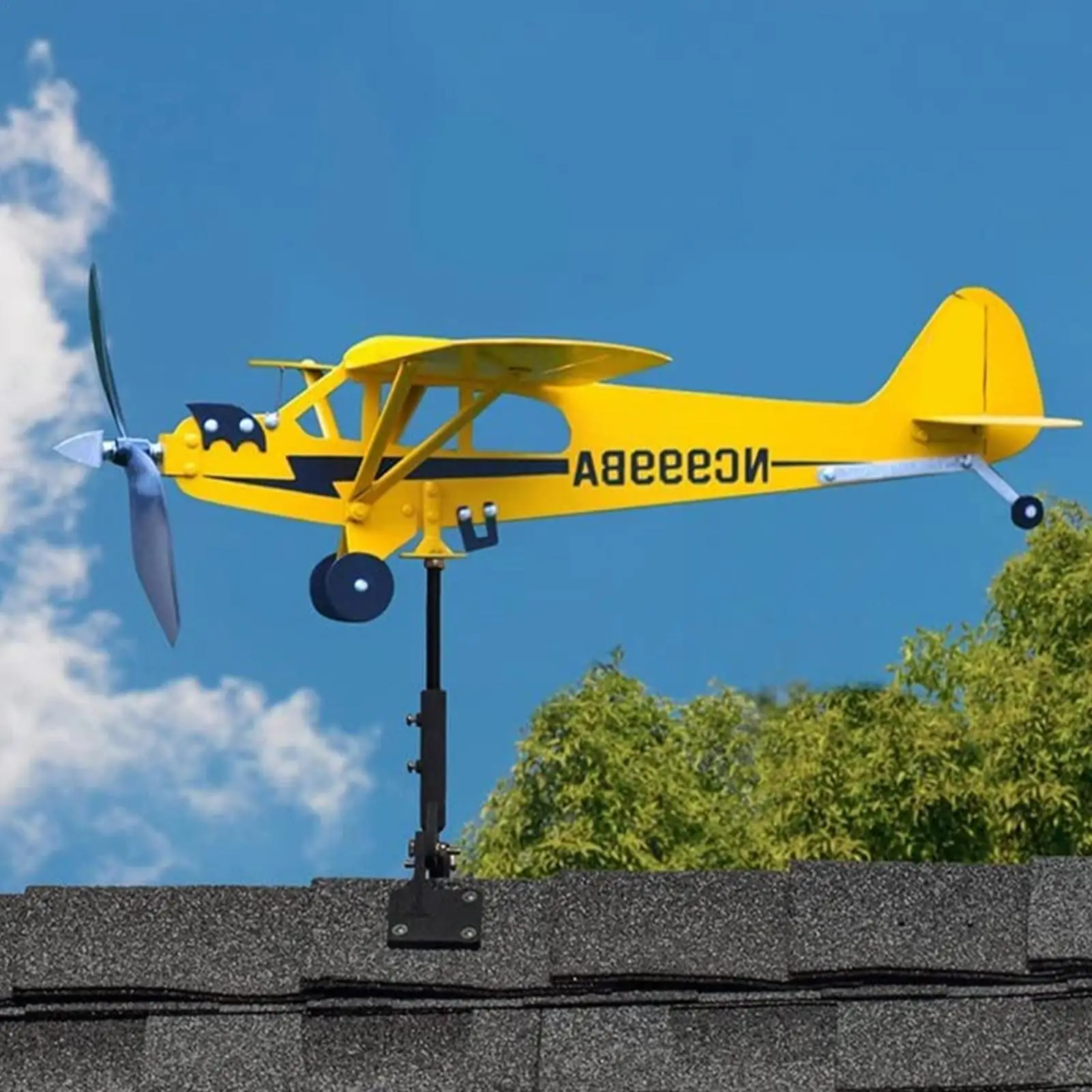

Piper J3 Cub Airplane Weathervane Wind Spinner Metal Decoration Garden Wind Roof Outdoor Direction Vane Indicator Weather X6d5