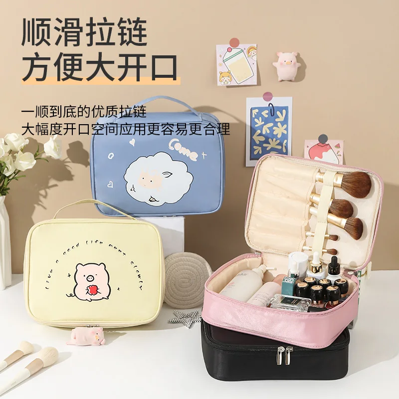 

Новая симпатичная мультяшная сумка для макияжа большой вместимости для девушек ins ветрозащитная Портативная сумка для стирки дорожная водонепроницаемая сумка для хранения