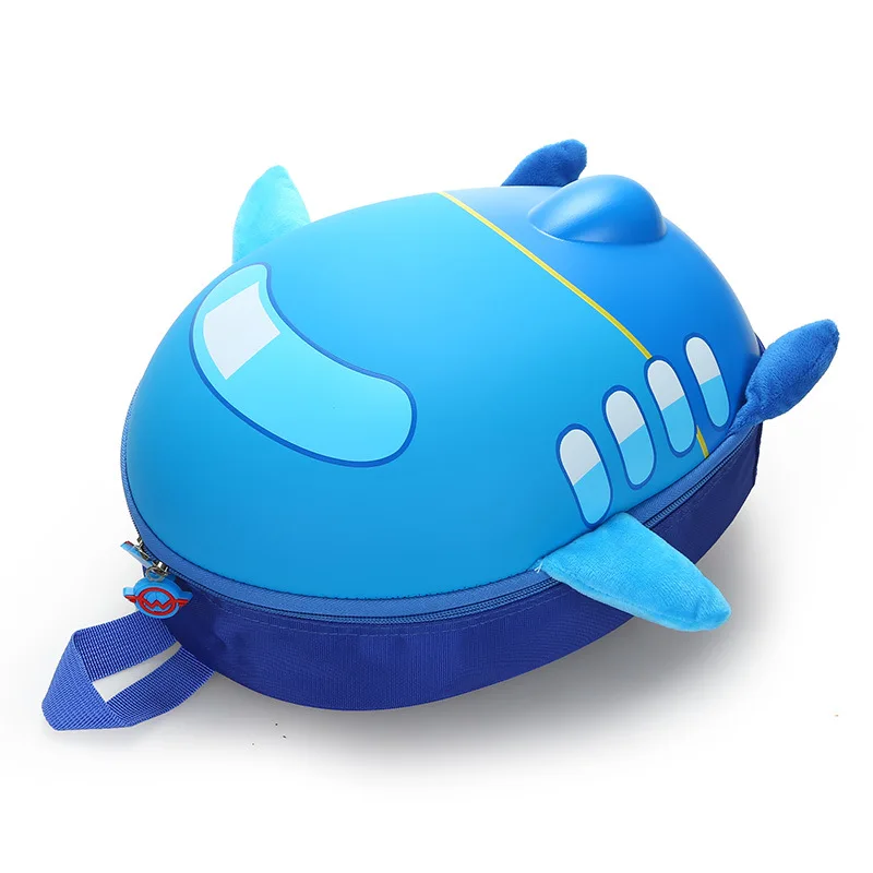 Dropshipping Small Aircraft Children School Bags Cartoon Eggshell Kindergarten Bag Boys Girls Baby Backpack Kids Shoulder Bag