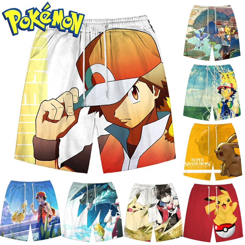 

Pokemon Men Swimwear Shorts Male Swimming Trunks Swimsuits Man Surf Beach Swim Sports Pants Board Mesh New Summer Men's Clothing