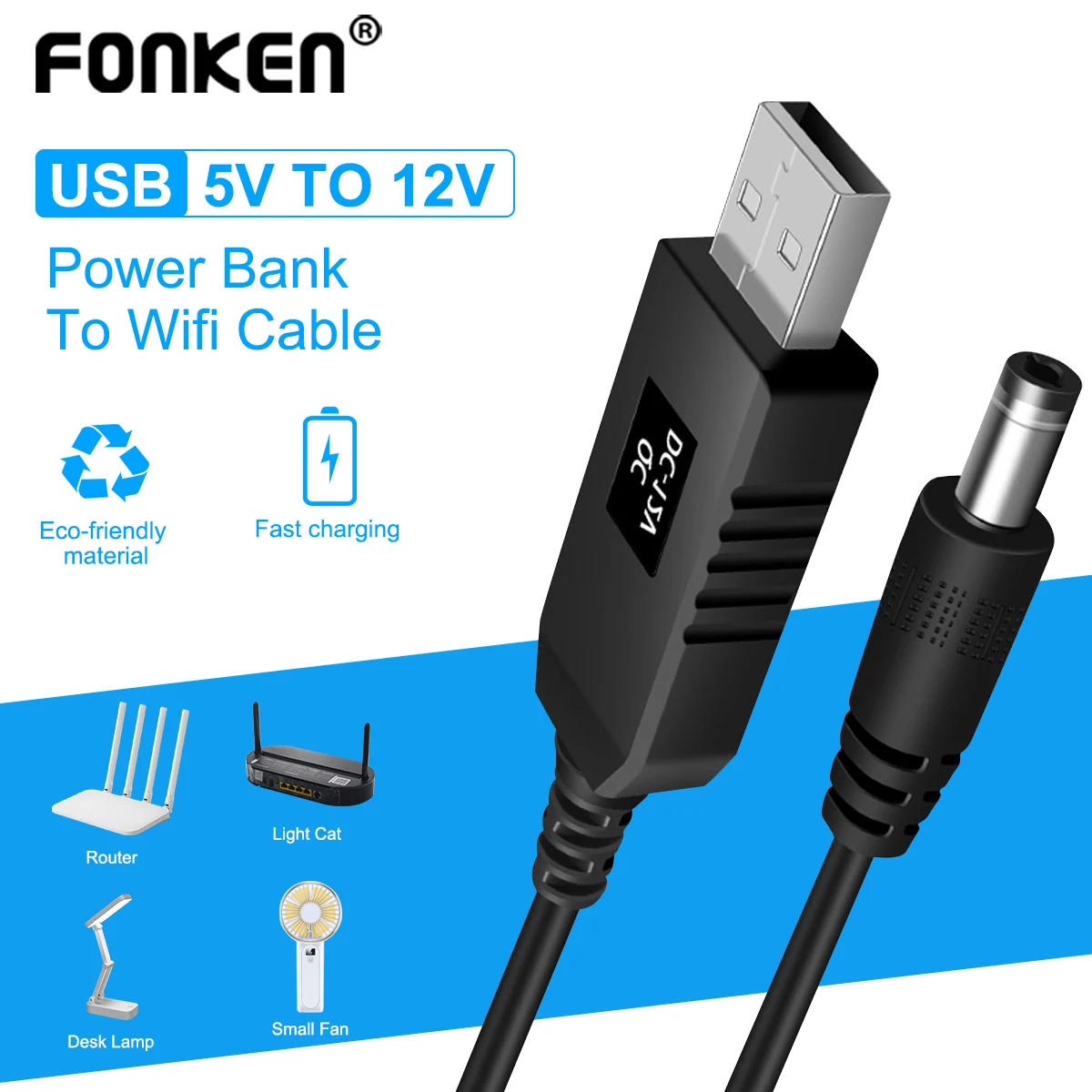 Universal USB to DC Power Cable for Router Mini Fan Speaker USB to DC3.5mm Jack Charging Cable Power Cord Plug Connector Adapter