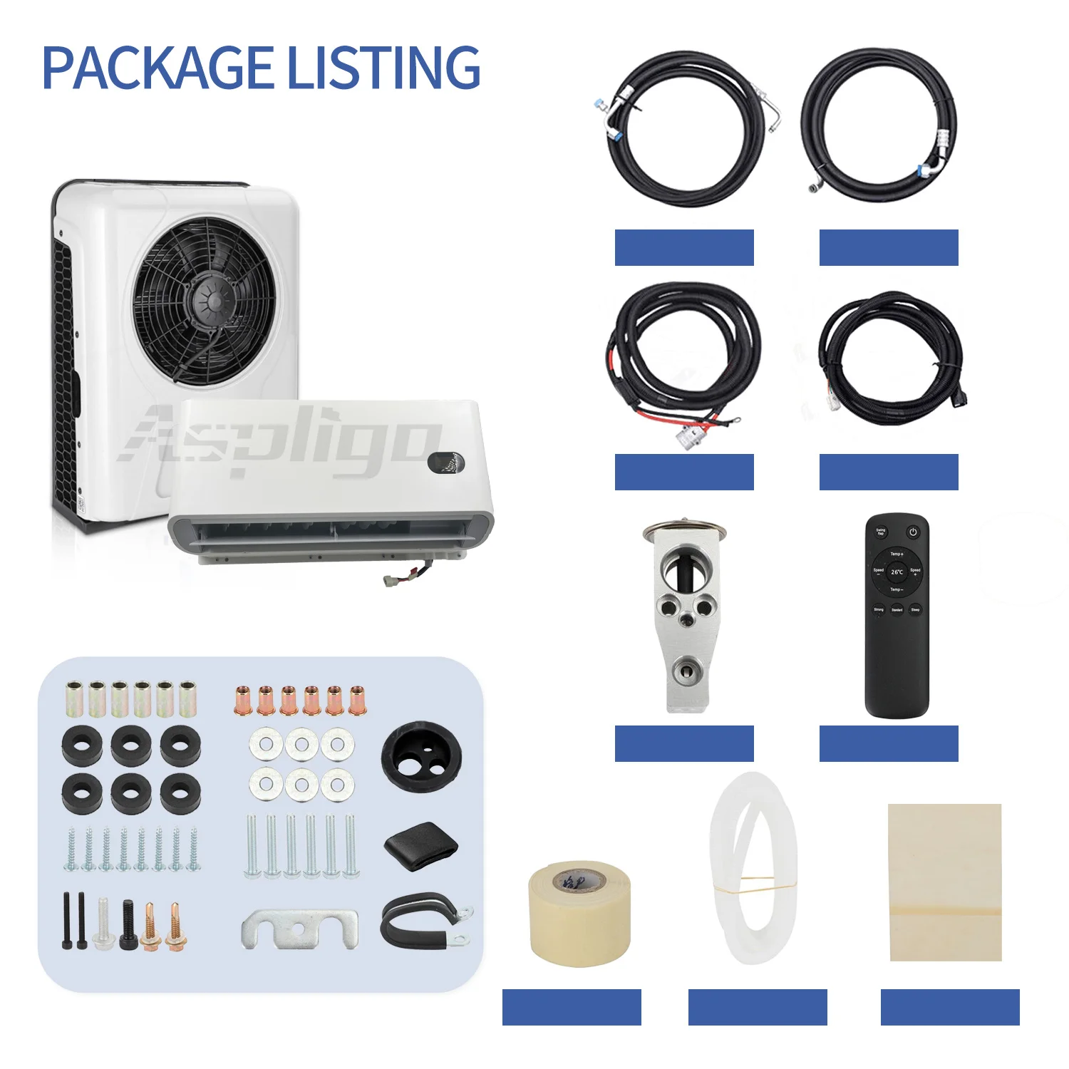 Aspligo 10500BTU 12В электростоянка для грузовика Кондиционер переменного тока