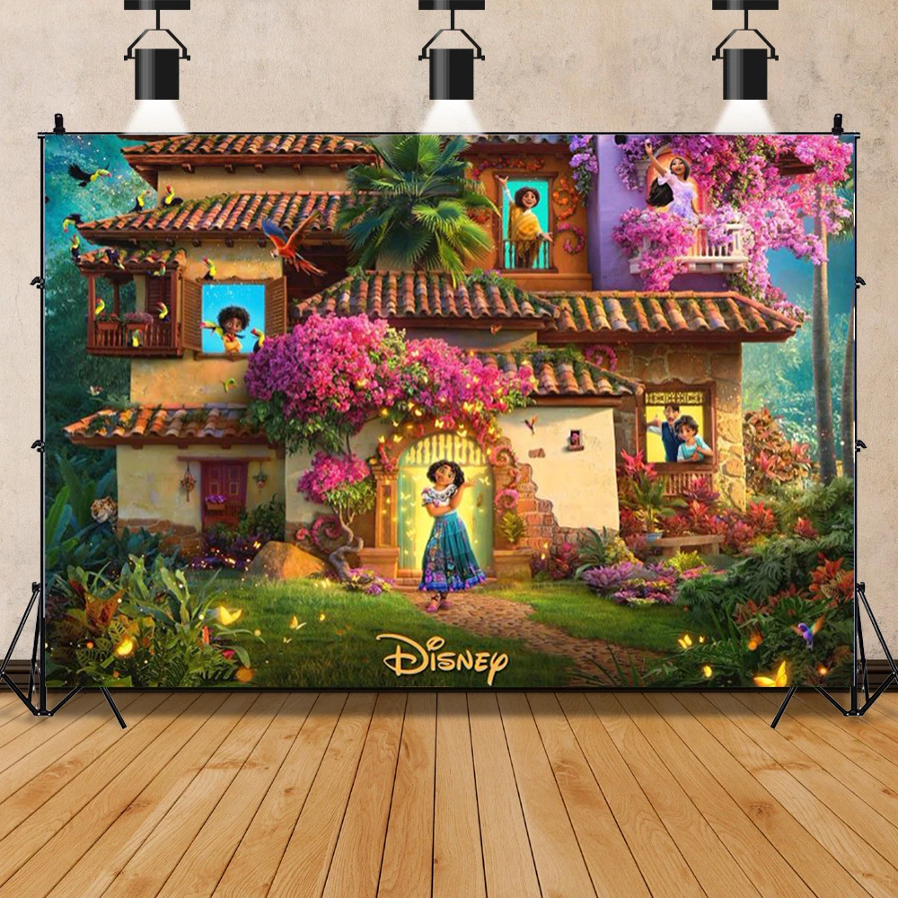 New 120x80CM Disney Encanto Mirabel Party Backdrop Cloth Kid Birthday Baby Shower Party Wall Decorations Photography Background