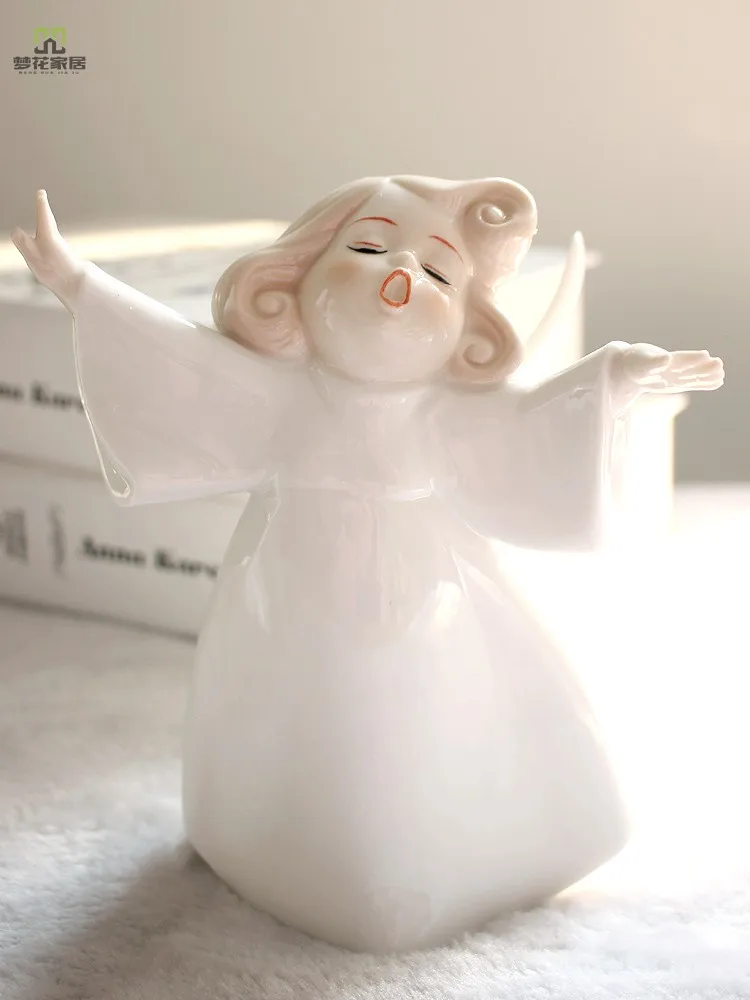 

Ceramic Figure Girls Lady Sculpture Home Decor Crafts Room Decoration Little Angel Dolls Ornament Porcelain Figurines