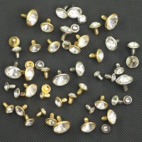 50sets 567891012mm crystals rhinestone rivets diamond studs blingbling for leathercraft gold silver diy clothes leather