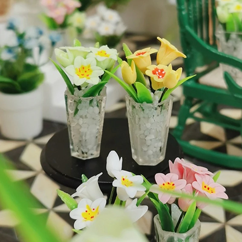 Миниатюрное растение в горшке для декоративного украшения кукольного домика