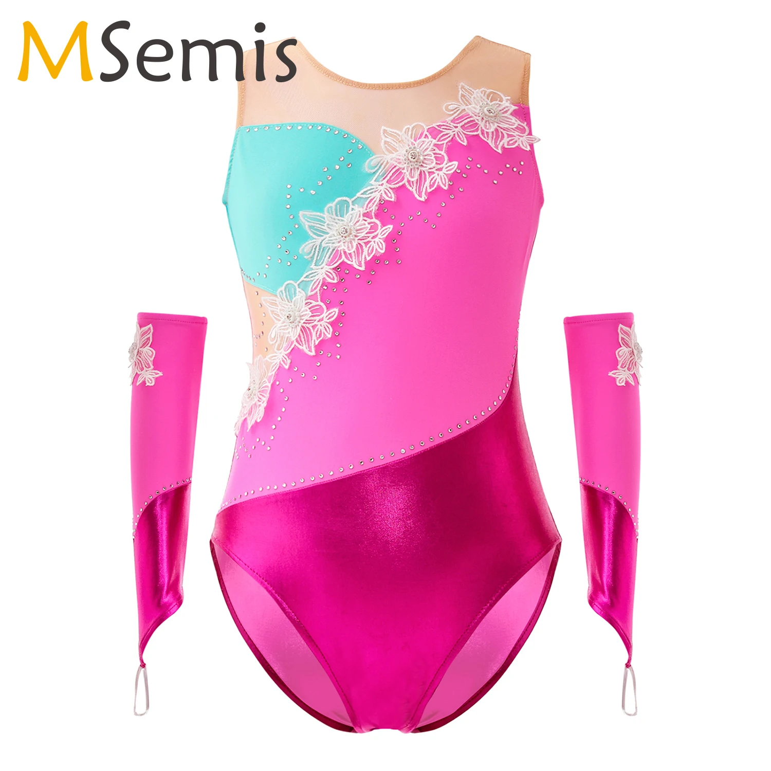 

Kids Girls Sleeveless Ballet Dance Leotard with Finger Sleeves Sports Gymnastics Workot Bodysuit Ballerina Fairy Party Costumes